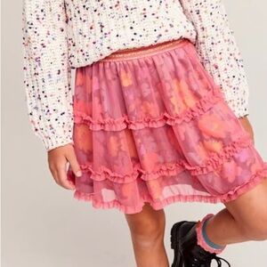 Finding Foxtale Pink Peekaboo Skirt Wildflowers Matilda Jane Floral Ruffle Skirt